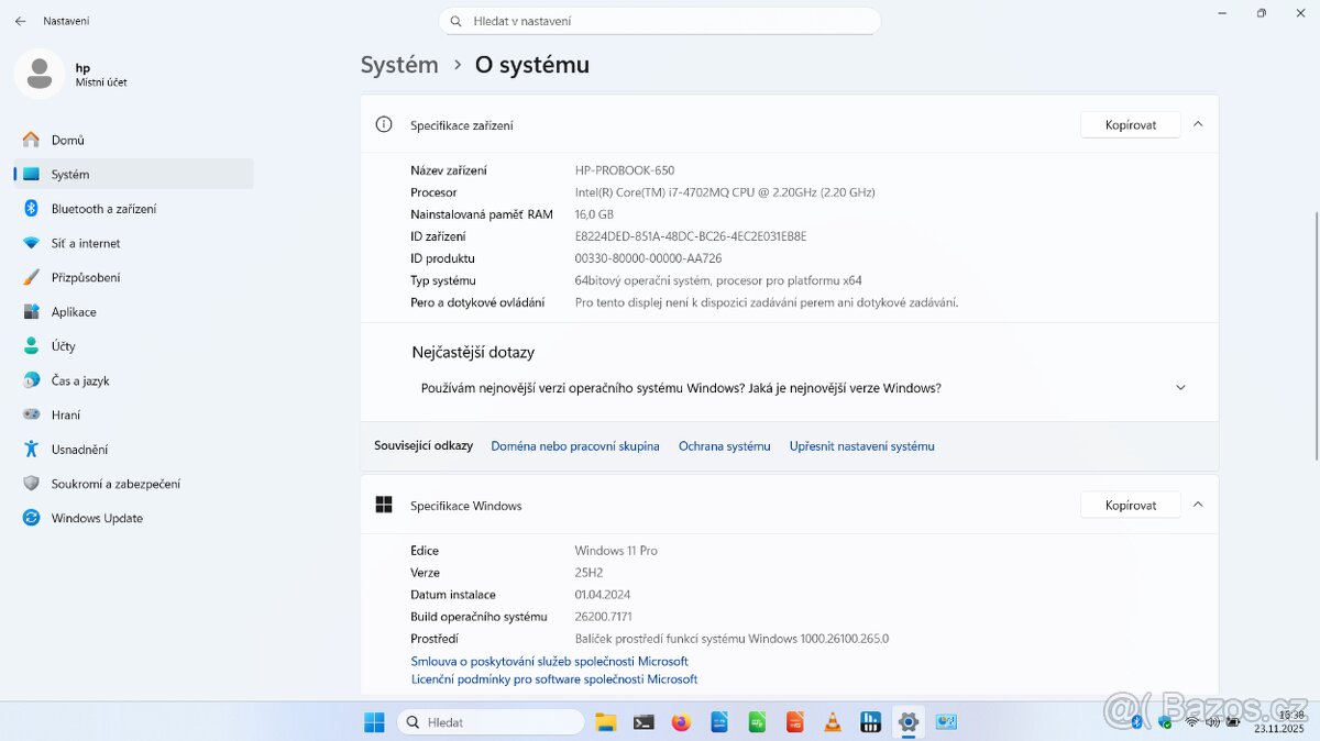 HP ProBook 650 core i7 16GB RAM Windows 11 - 8