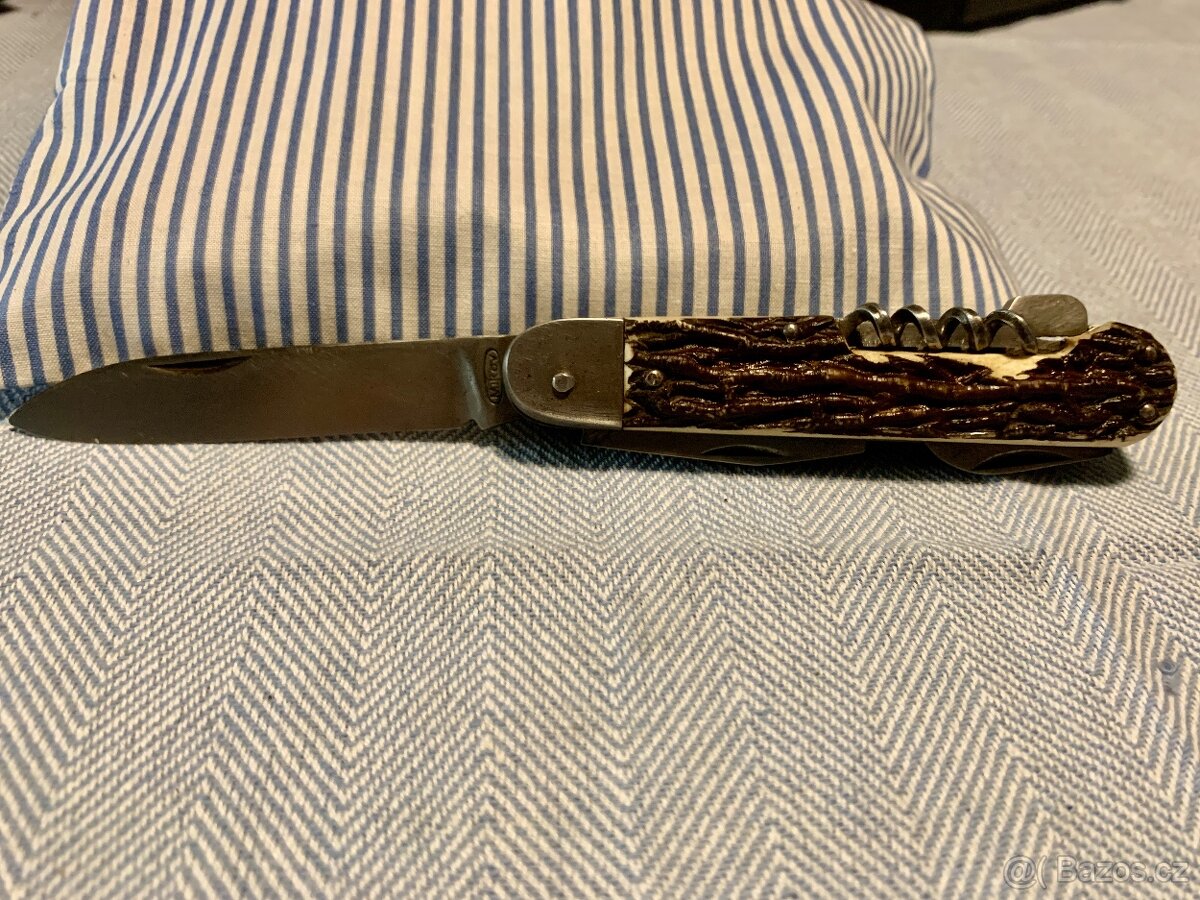 Mikov Fixír – lovecký kapesní nůž s vývrtkou, otvírákem .. - 8