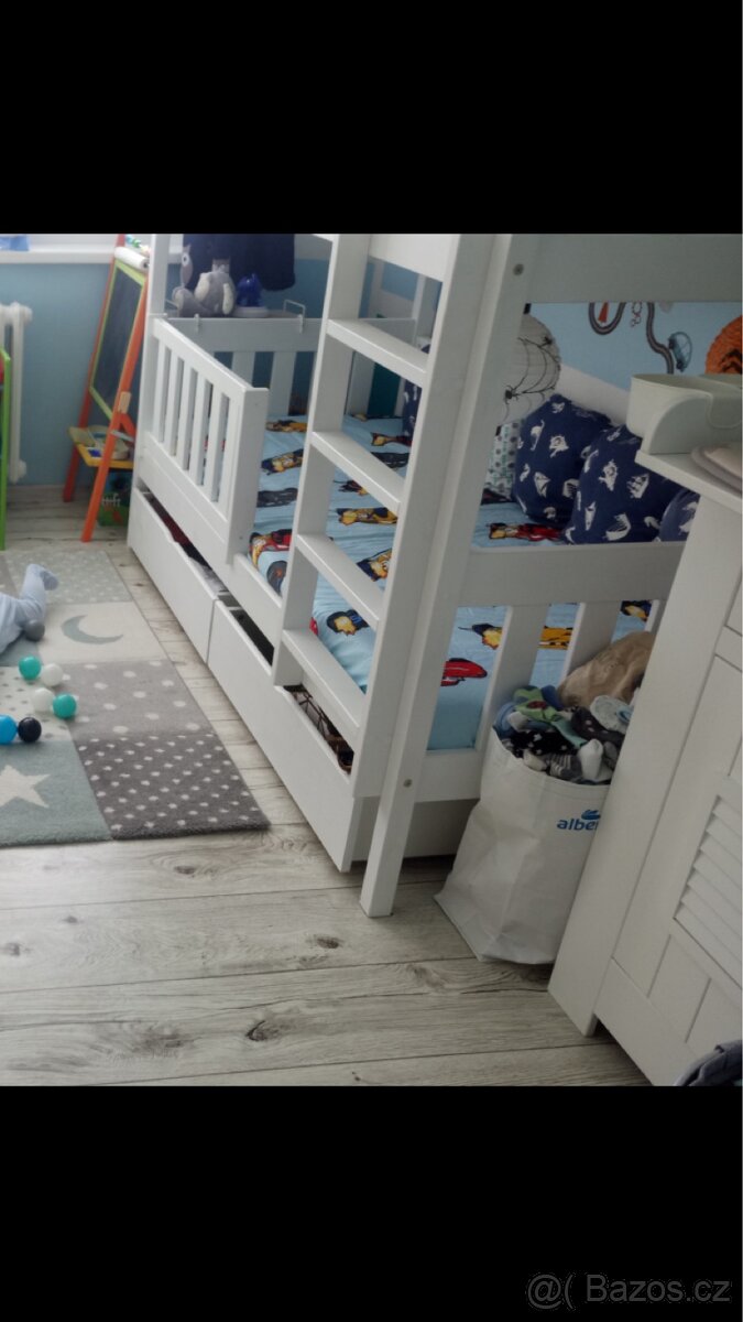 Dětská patrová domečková postel AURÉLIE s šuplíky - 8