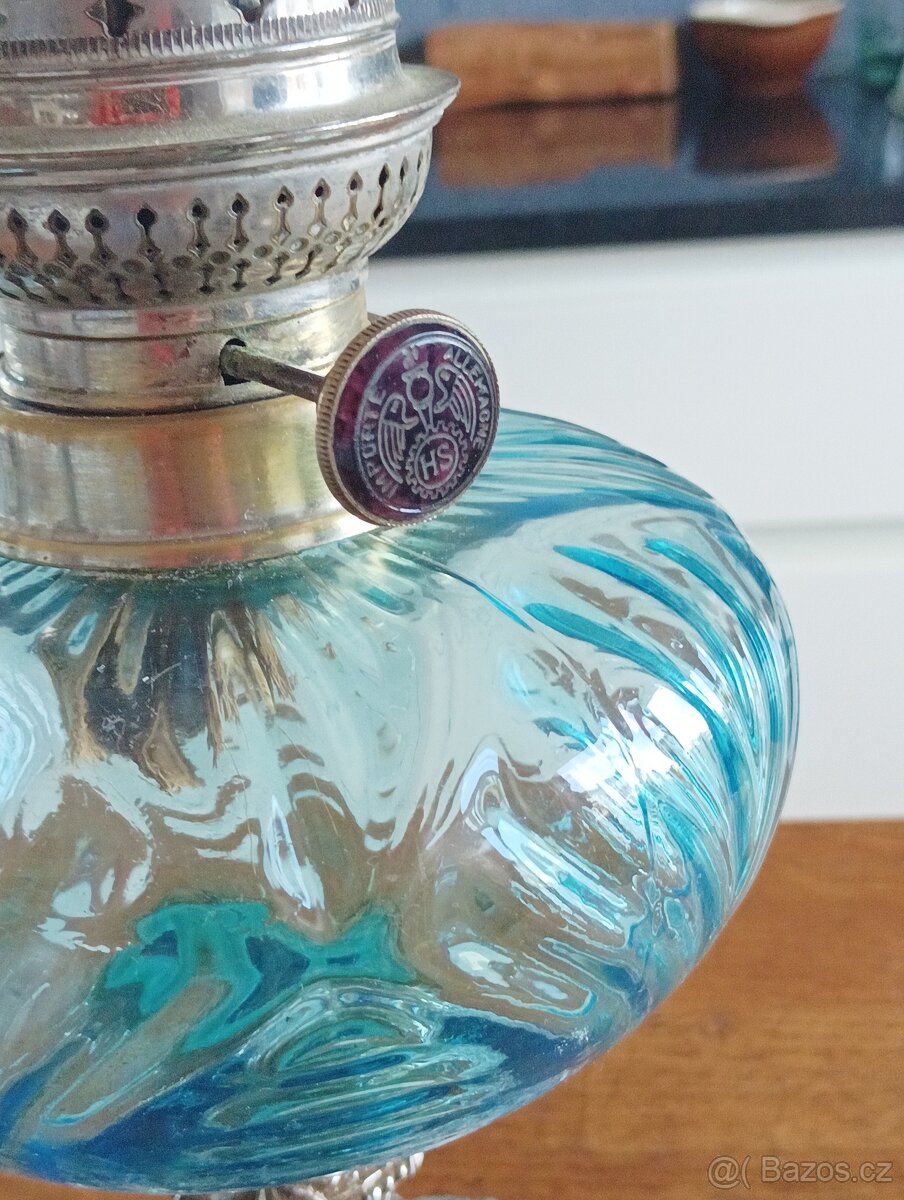 SECESE/ART NOUVEAU STAROŽITNÁ PETROLEJKA HASAG, FRANCIE 1900 - 8