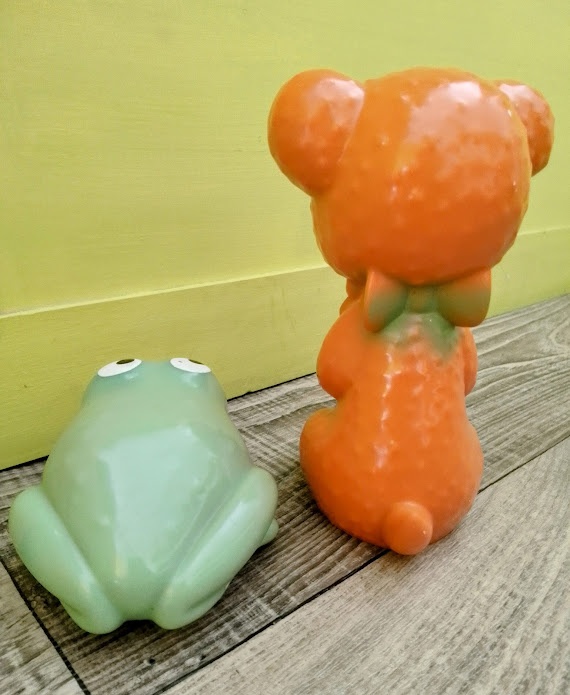 RETRO HRAČKY GUMOVÉ SRNEČKY, SLON, ZAJÍČEK, ŽABKA, MEDVÍDEK - 8