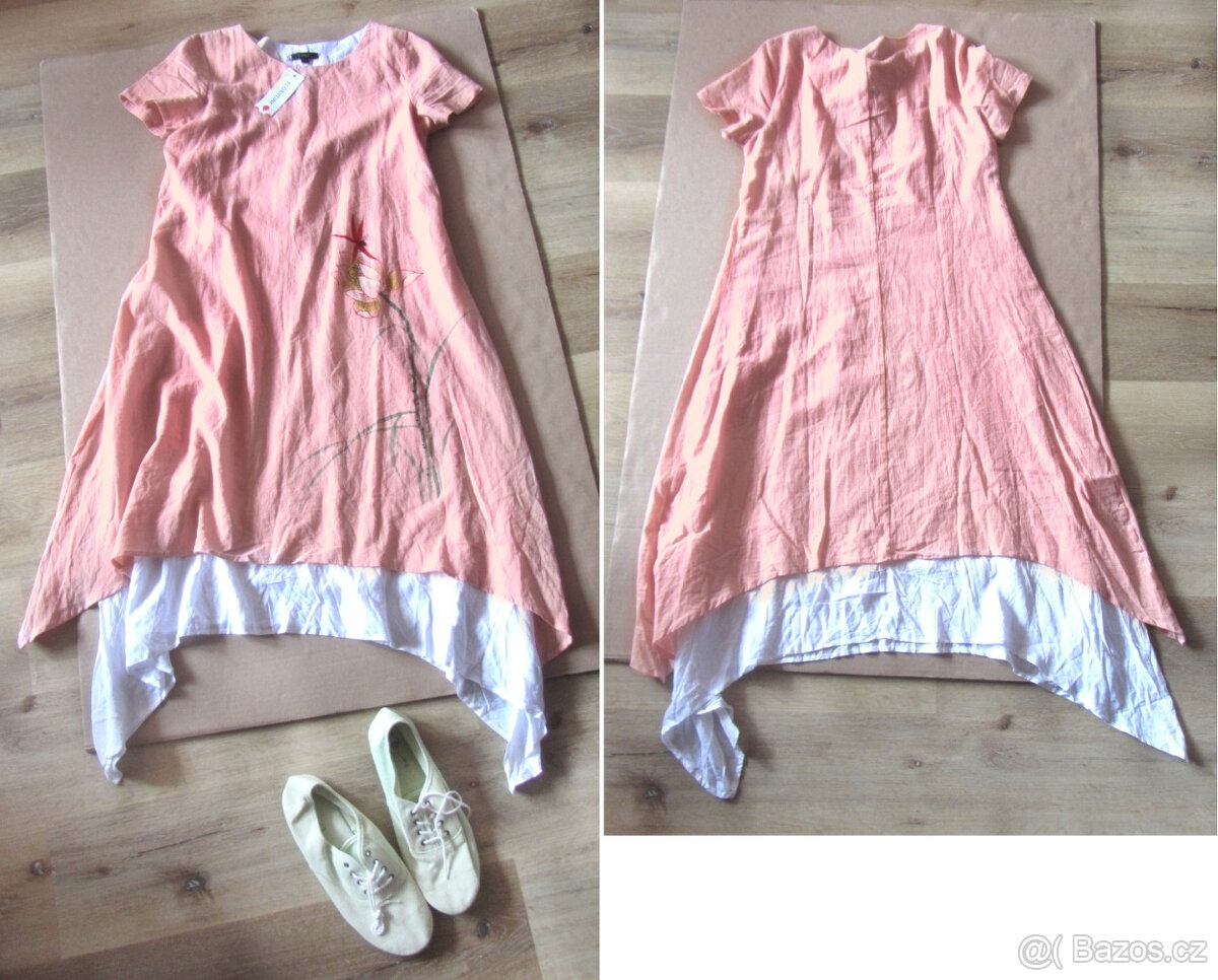 Nové vrstvené šaty s malbou - 8