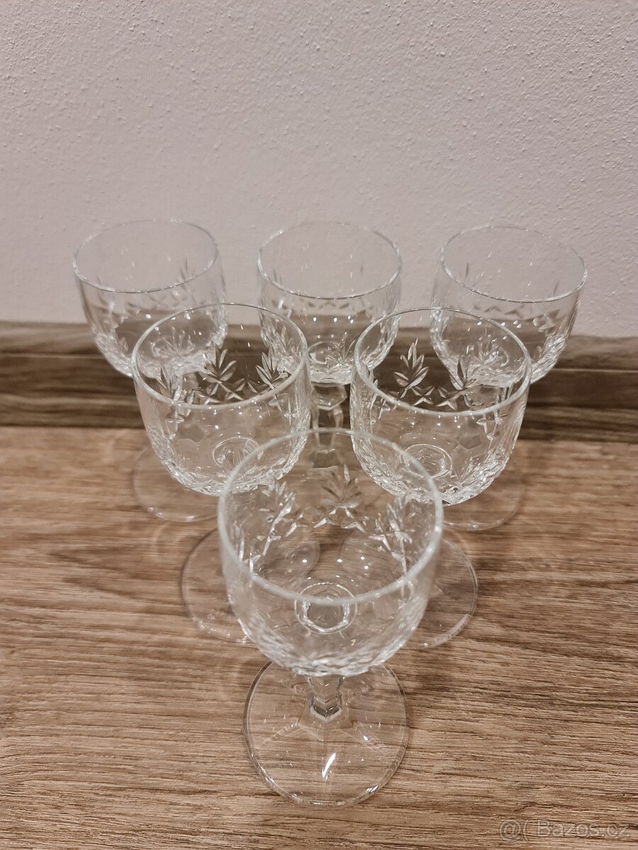 Skleničky skleněné, křišťálové, broušené - 8