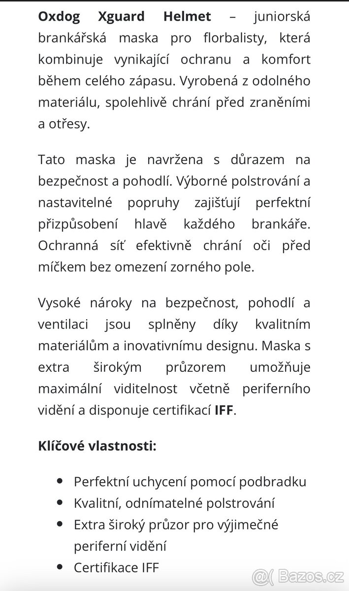 florbalová přilba maska OXDOG - 8