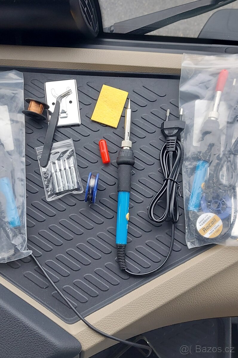 Mikropájka 230V/60W, s výměnnými hroty+cín+držák+pinzeta. - 8