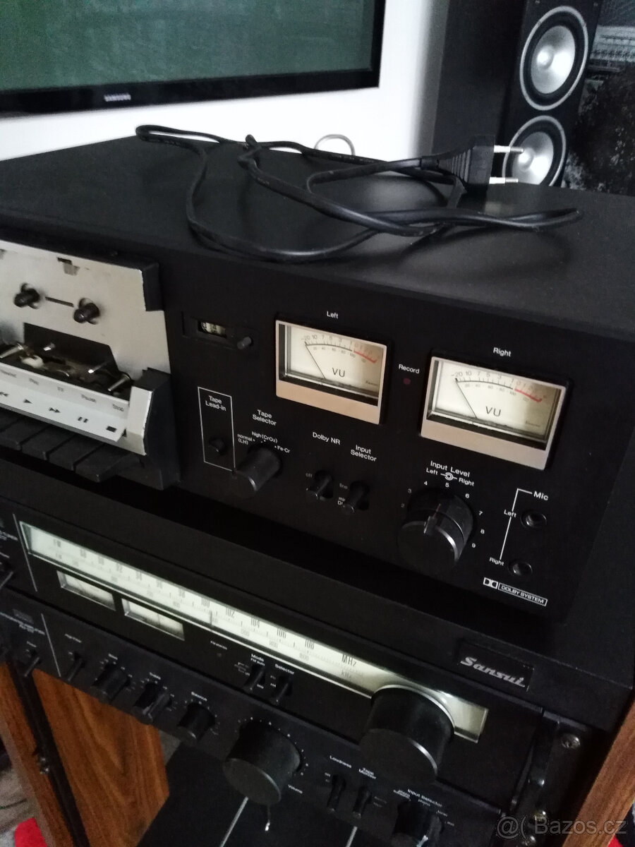 Sansui Amp AU-217+Tuner TU-217+Deck CS1110 audio rack GX-5 - 8