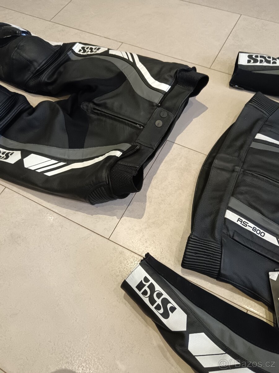 IXS RS 800-Pánská Dámská kožená moto kombinéza, zkrácená - 8