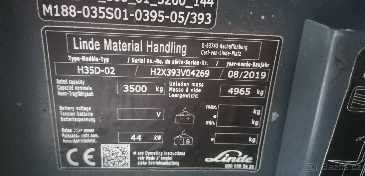 LINDE H35D-02 hydraulicky roztažné a výsuvné vidle + BP - 8