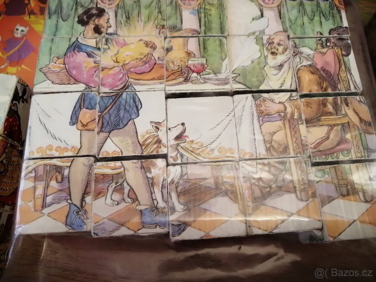 11x retro dřevěné kostky - retro hračky hry - prodej sbírky - 8