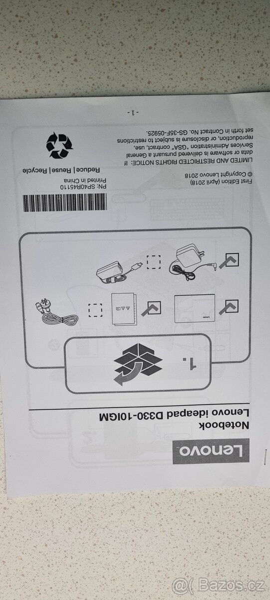 Lenovo ideapad d330-10IGM v TOP stavu - 8