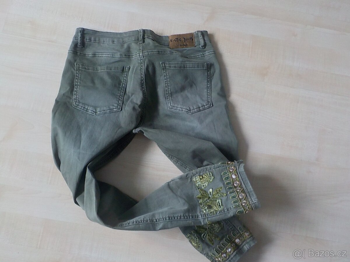 Desigual tmavě zelene džiny vel 38 pas82+ elastan - 8