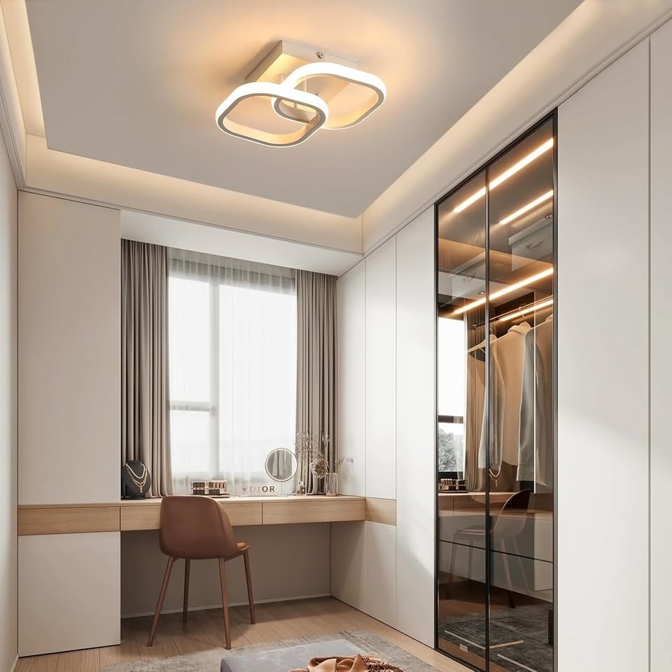 Moderní LED svítidlo - černé/bílé - čtverce - 8