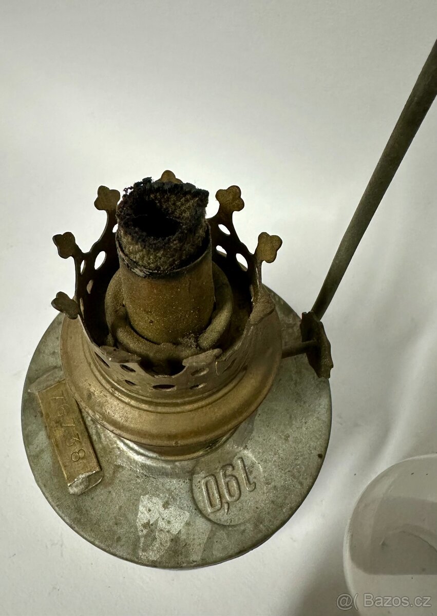 Stará lampa petrolejka TOP stav včetně perfekt stínítka - 8