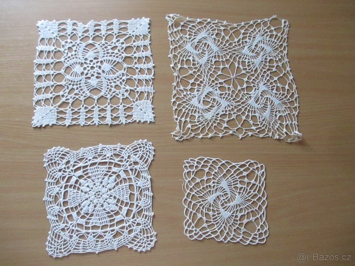 Háčkované krajkové dečky ruční práce - 8