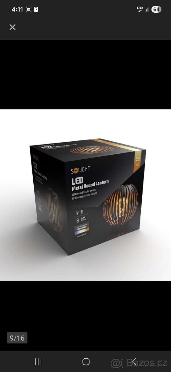 Kovová Kulatá led lampička 19cm barva měď - 8