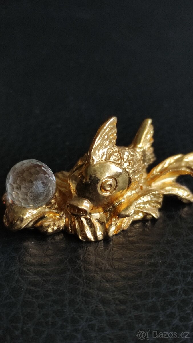 Miniatury - křišťál, různé pozlacený kov značený - 8