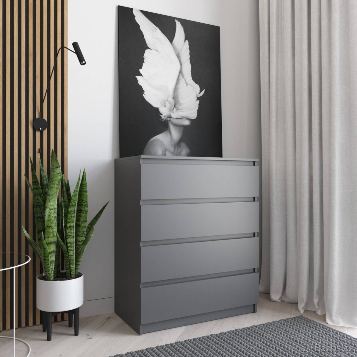 Nábytek do ložnice, Komody do předsíně, Světlá velká komoda - 8