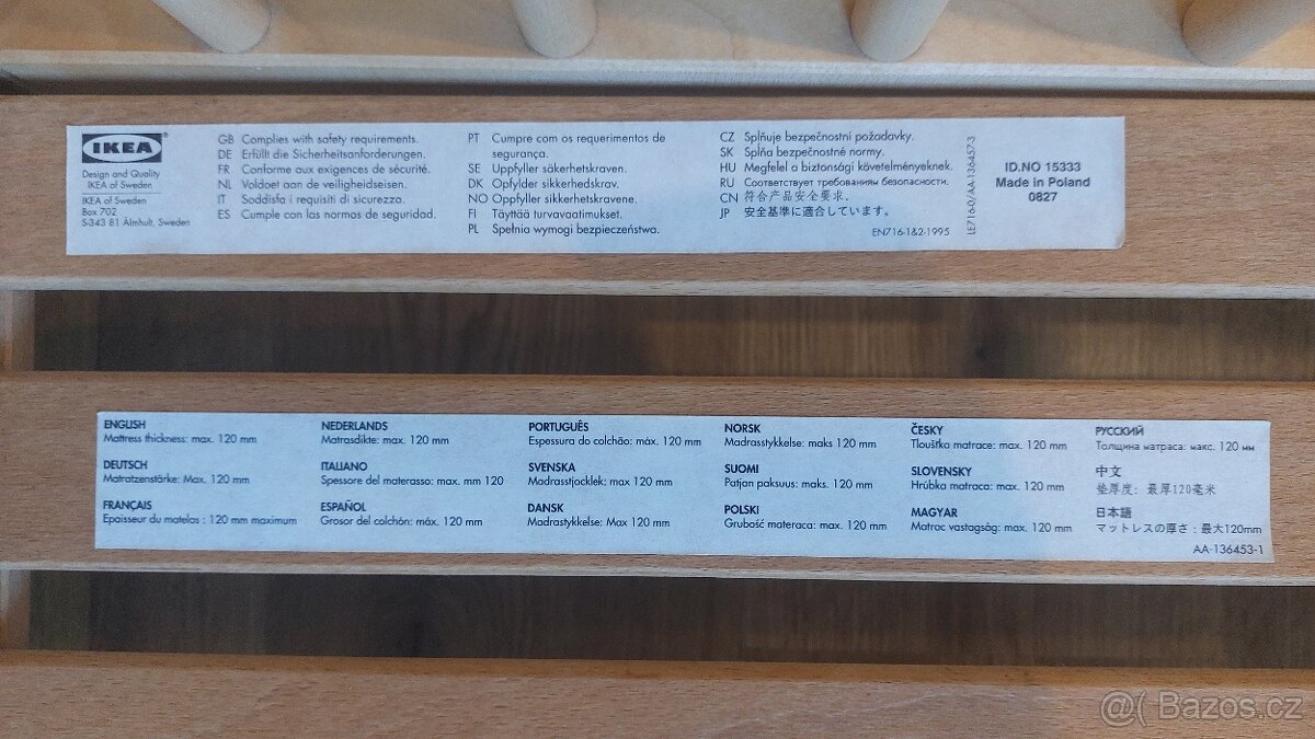 Dětská postýlka IKEA 120x60. - 8