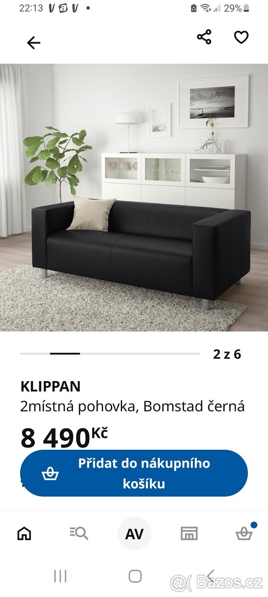 KLIPPAN dvoumístná pohovka Ikea Bomstad černá - 8
