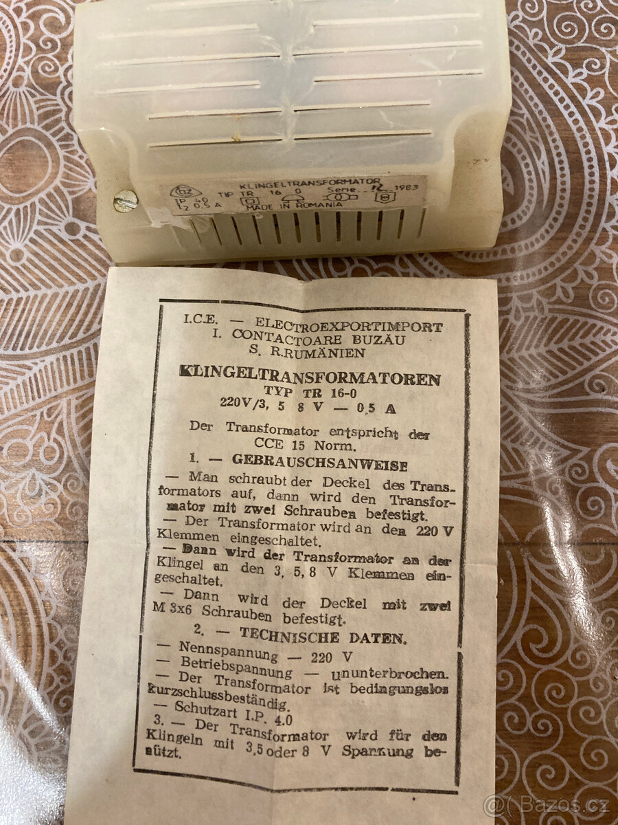 Retro Transformátor Zvonek Relé - 8