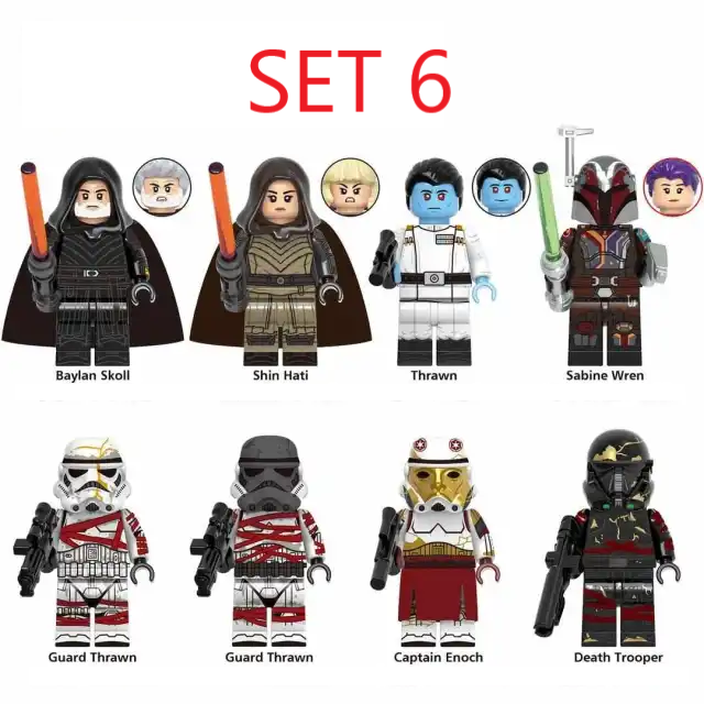 Rôzne figúrky Star Wars 5 (8ks) typ lego - nové - 8