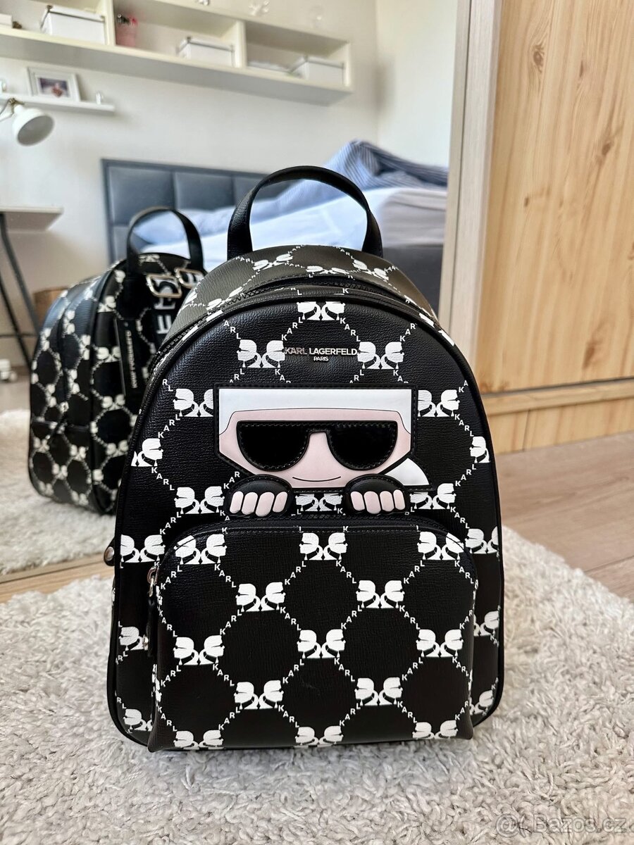 KARL LAGERFELD KRÁSNÝ ČERNÝ BATOH - 8