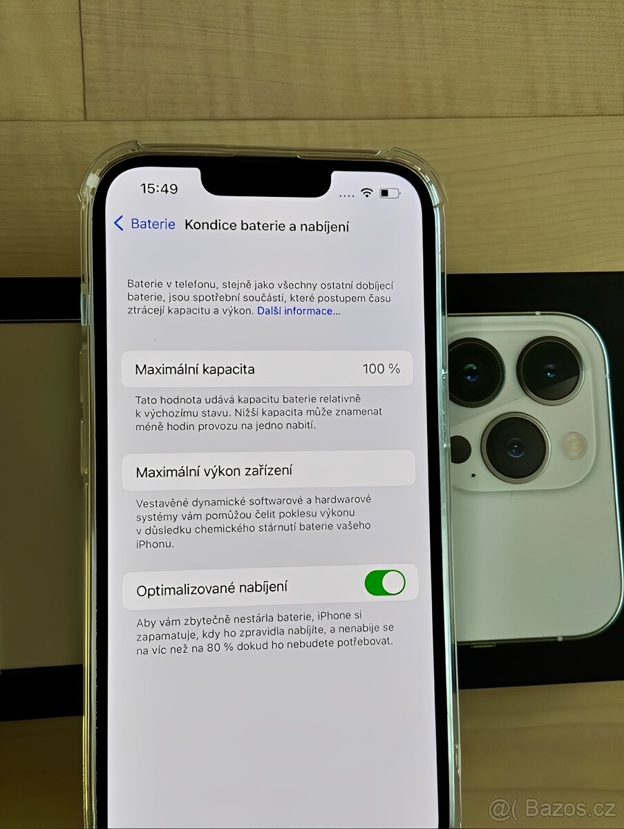 iPhone 13 Pro Max Stříbrná BATERIE 100% TOP - 8
