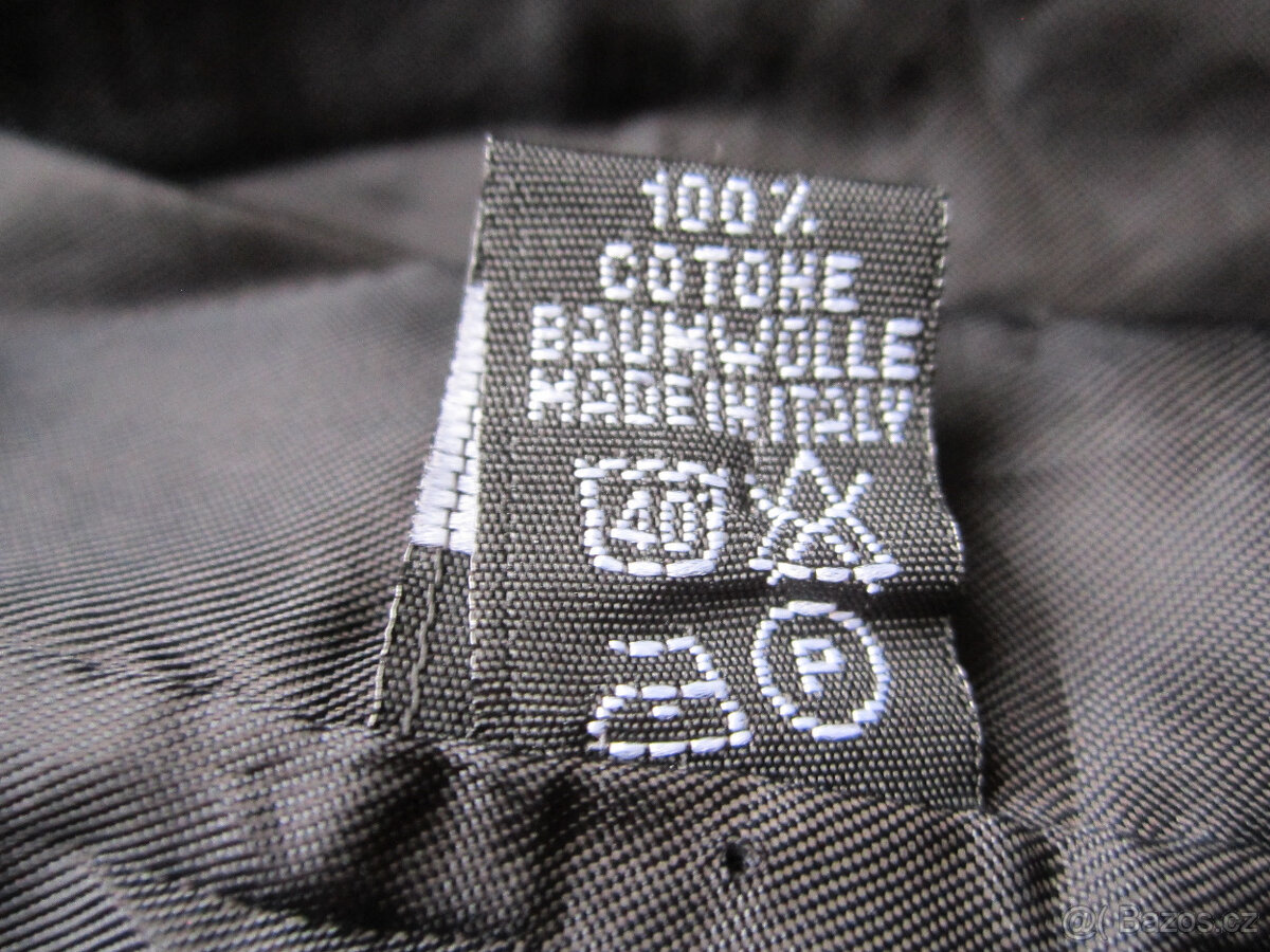 Podzimní černý kabát délka 94 cm, vel. M/L, bavlna, Itálie - 8