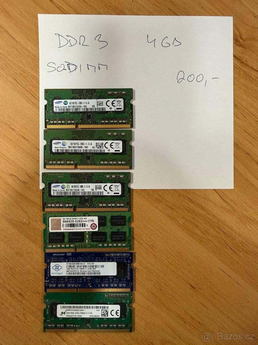 DDR, DDR2, DDR3, DDR4 paměti. SO-DIMM - 8