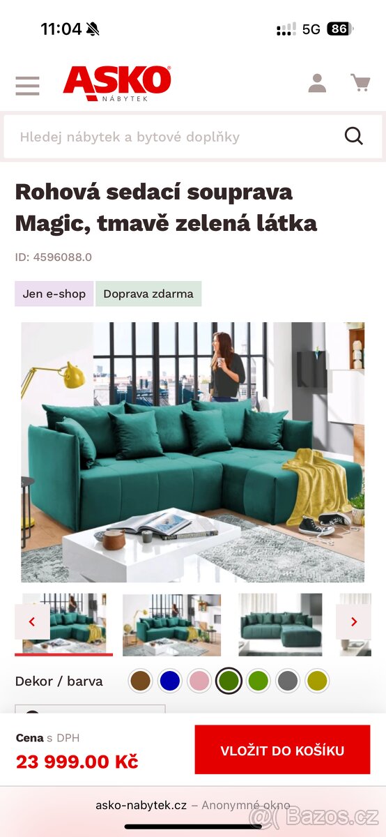 Sedací rohová souprava zelená - 8