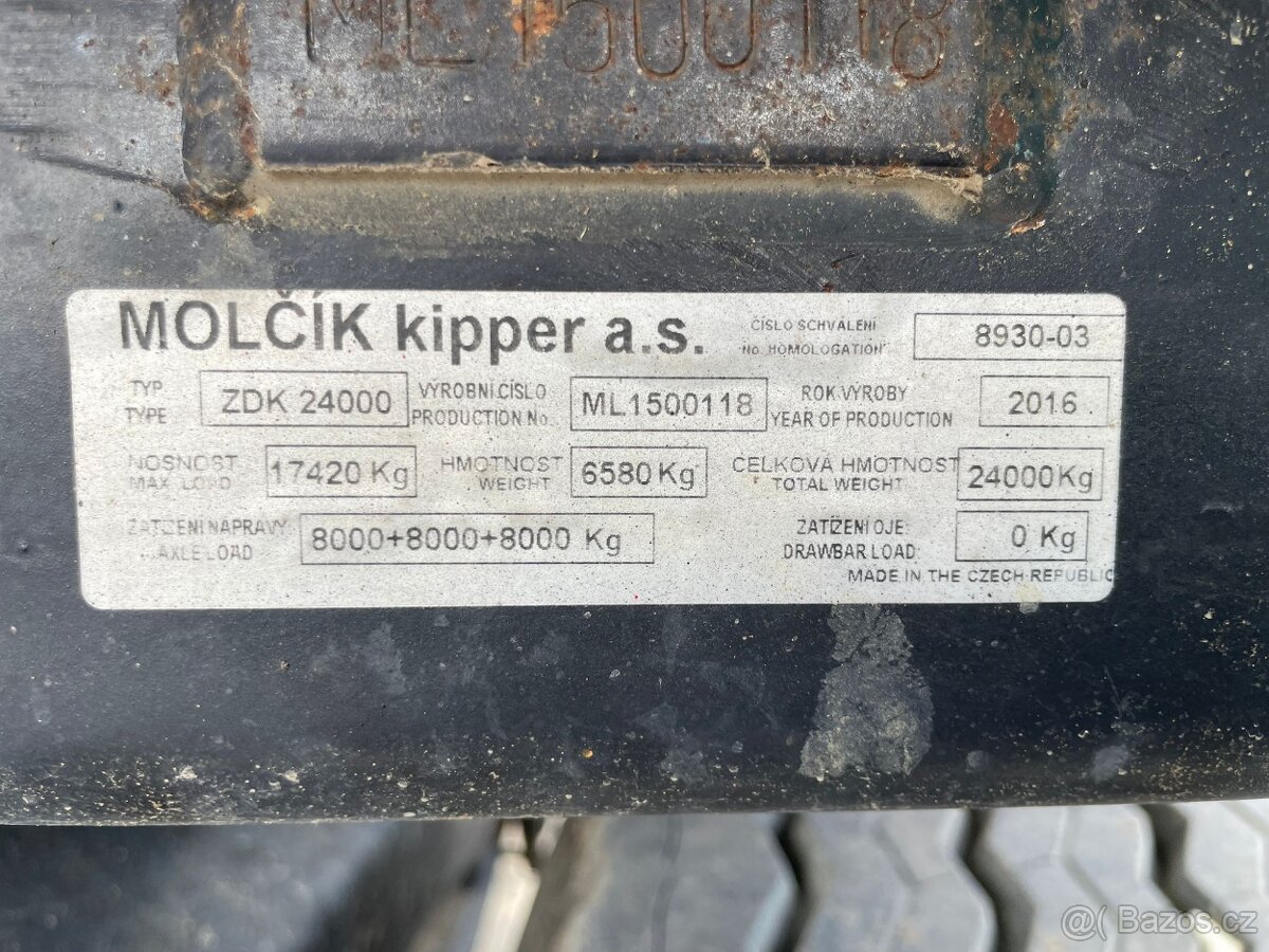 Traktorový přívěs Molčik ZDK 24000 – třístranný sklápěč - 8