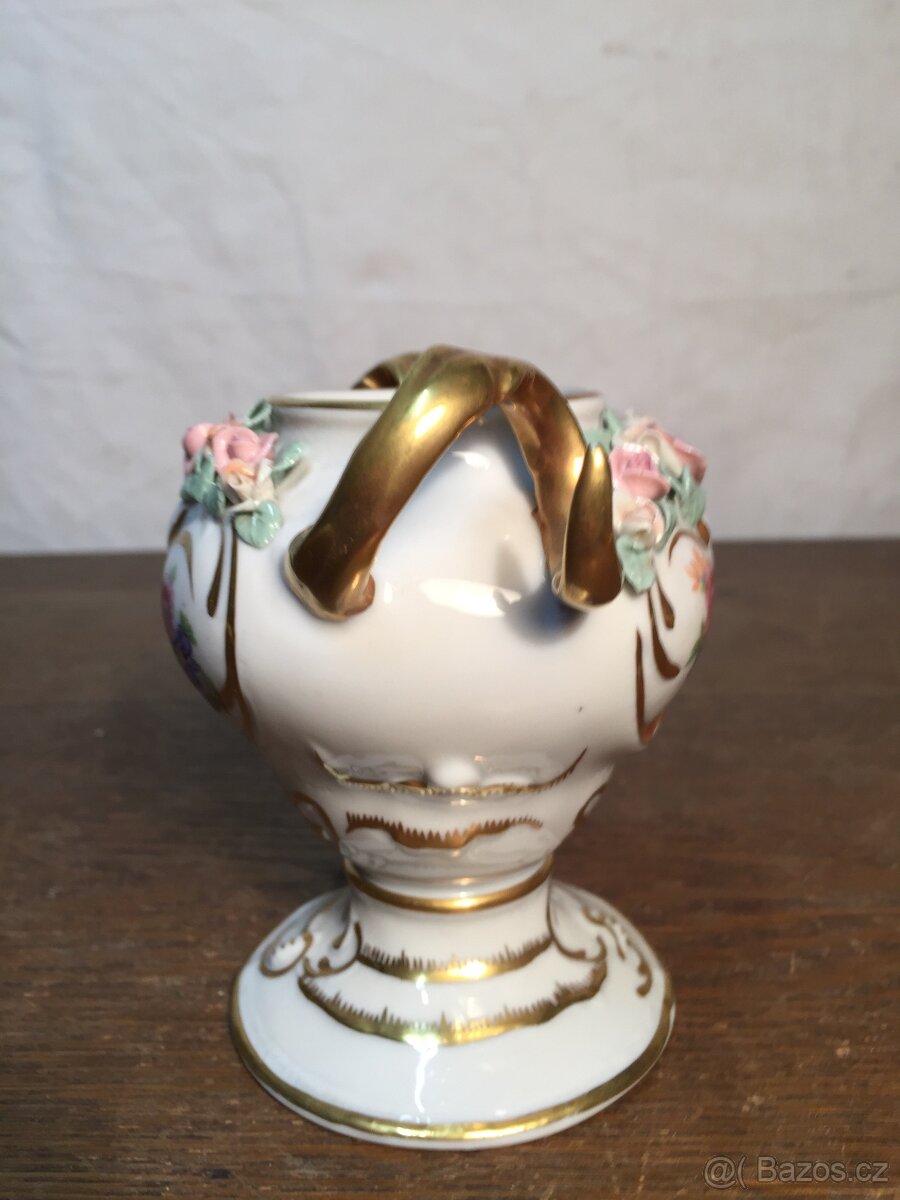 porcelánová váza amfora Nymphenburg - ručně malovaná - 8