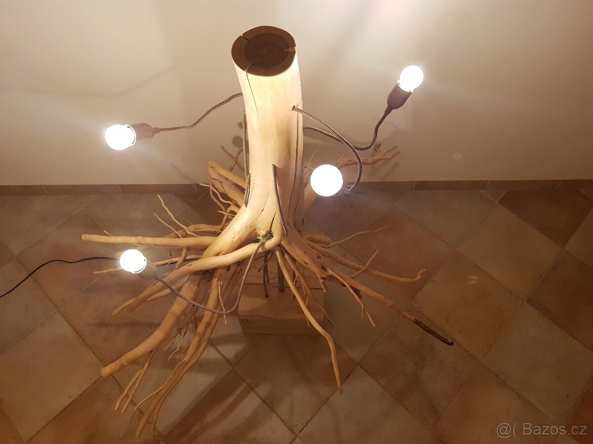 Dřevěná lampa - kořen - 8