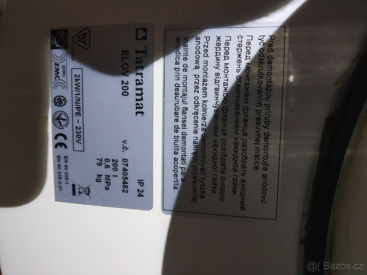 Elektrický bojler Tatramat 200l - 8