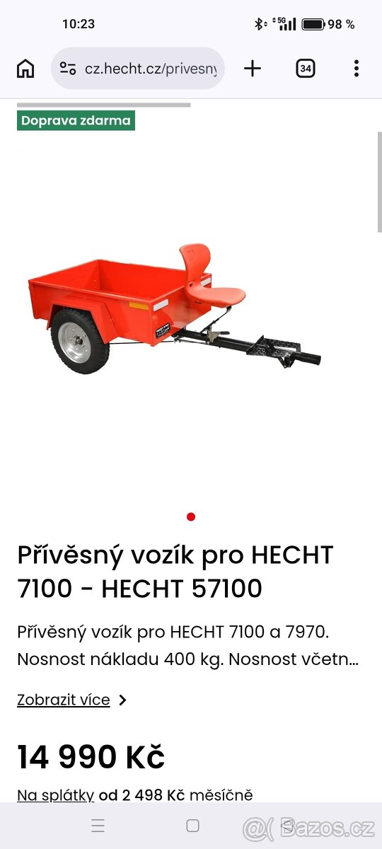 Vozik za kultivátor Hecht - 8