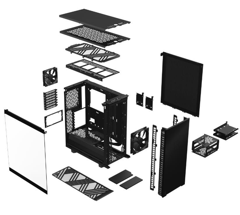 Fractal Design Define 7 Compact Black TG Prosklená PC bedna - 8