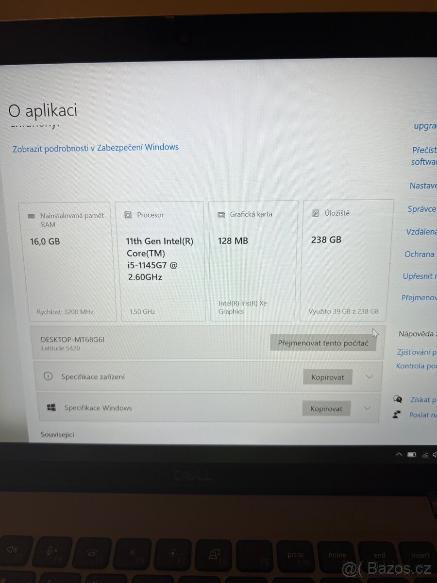 Notebook Dell Latitude 5420 i5, 16 GB RAM, SSD 256 - 8