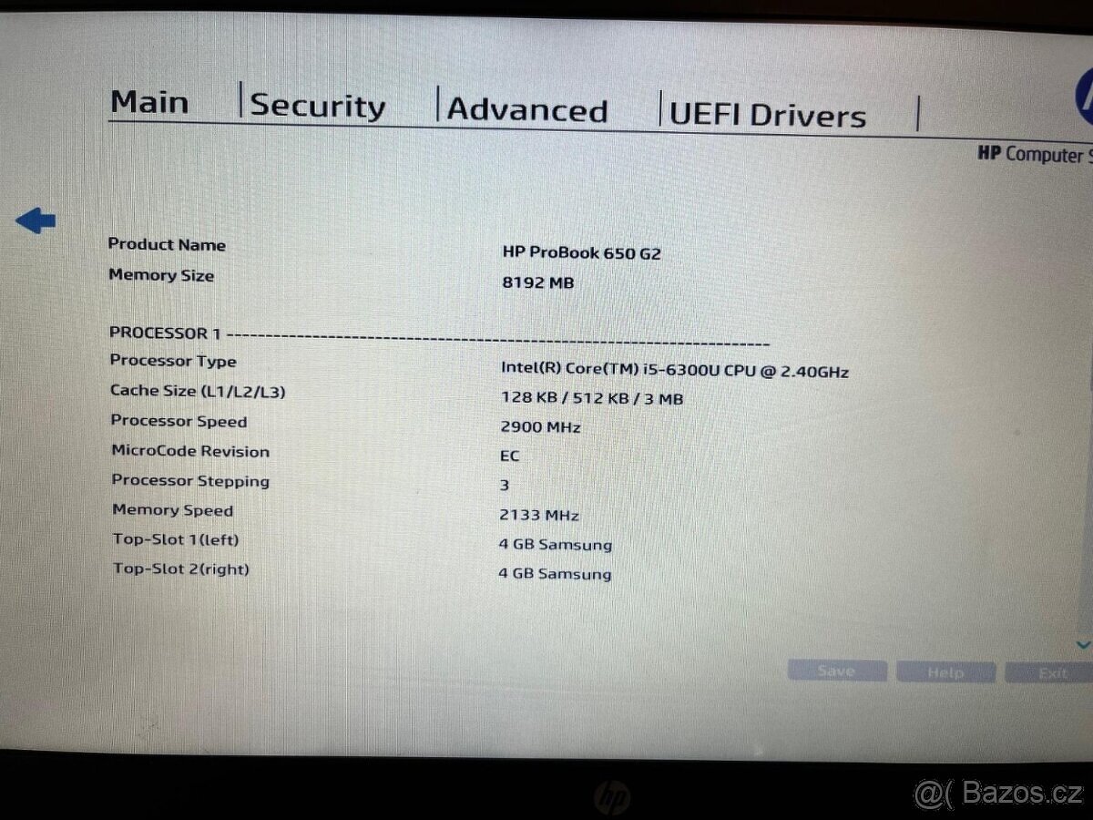 HP Probook 650 G2 i5 DDR4 8 GB NVMe.SSD 256GB M.2 praskinka - 8