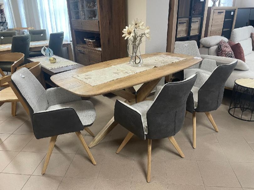 Masivní jídelní stůl Mango – 180 cm, hvězdová podnož - 8