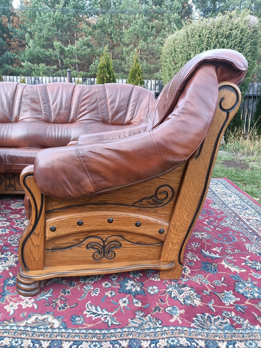 Rustikální kožená sedací souprava 3 - 1 - 1 . - 8