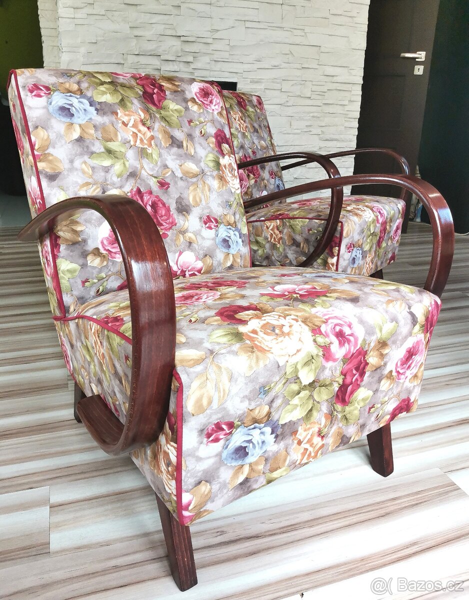Křesla Halabala typu C Květy - 8