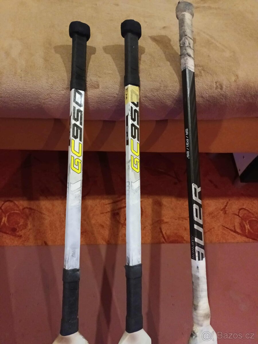 Opravené brankářské hokejky (vše kompozitky), 3 kusy - 8