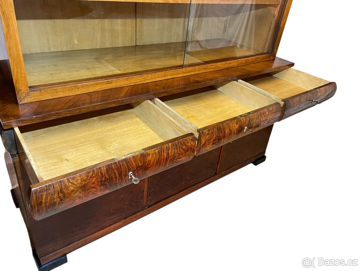 Starožitná knihovna/vitrína - Art Deco - 8