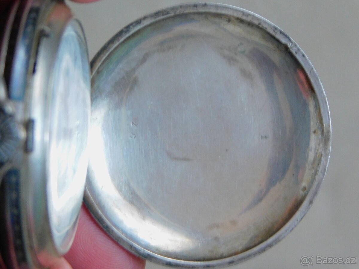 Celostříbrné tulou zdobené tříplášťové raritní kapesní hodin - 8