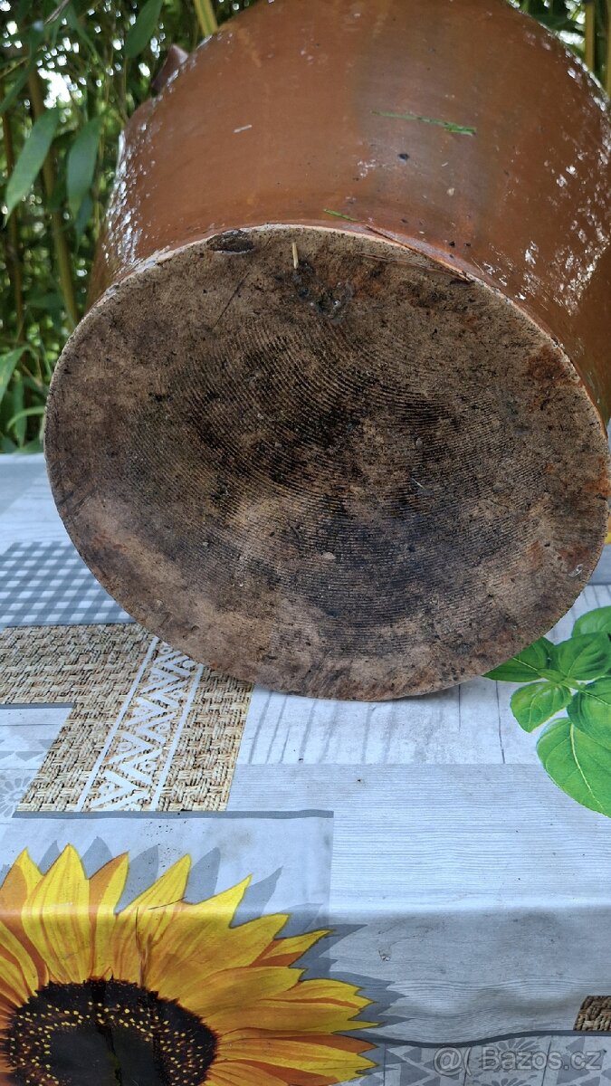 Stará keramická dóza ,Kamenáč, výška 33 cm - 8