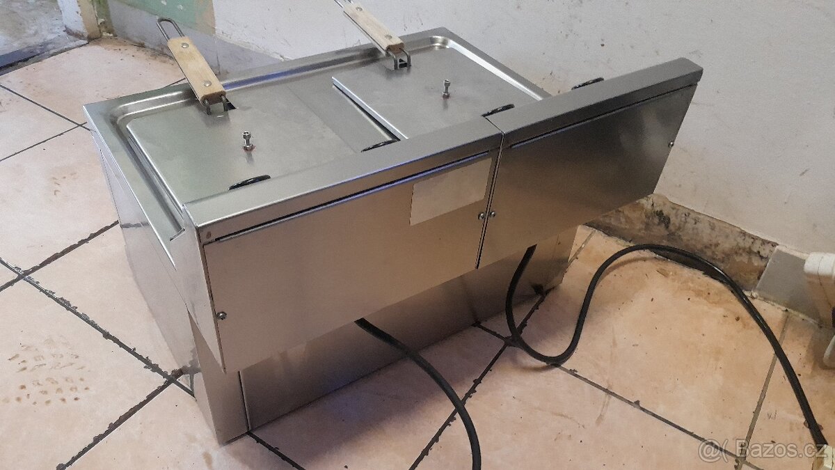Elektrická fritéza GLT na 2x 8 l oleje (2x 230V, 2x 3 kw - 8