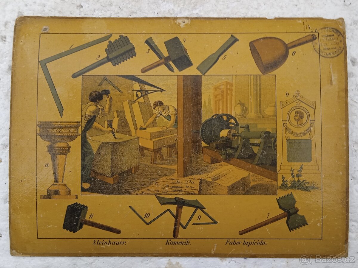 Kameník - školní pomůcka 1856 - 36,5x26,5cm - 8