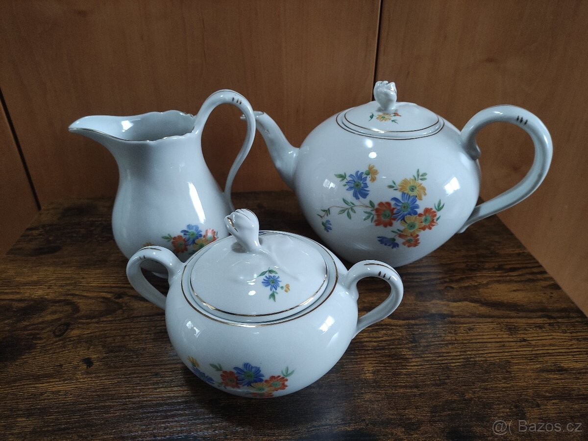 Starožitná porcelánová čajová sada - 8