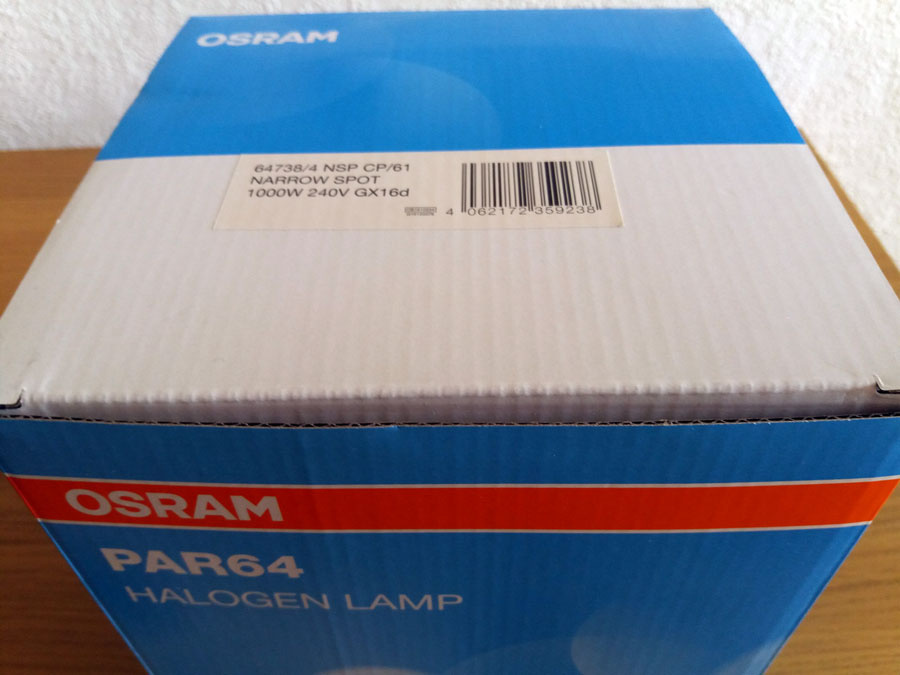 PAR 64 240V/1000W CP61 GX16d 300h Tungsram - 8