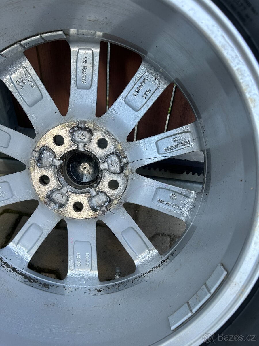 Alu kola + Pneu VW PASSAT B8 3G 215/55 originál,R17 - 8